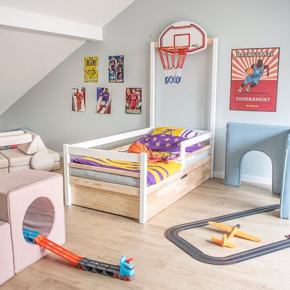 Łóżko koszykarskie z szufladą