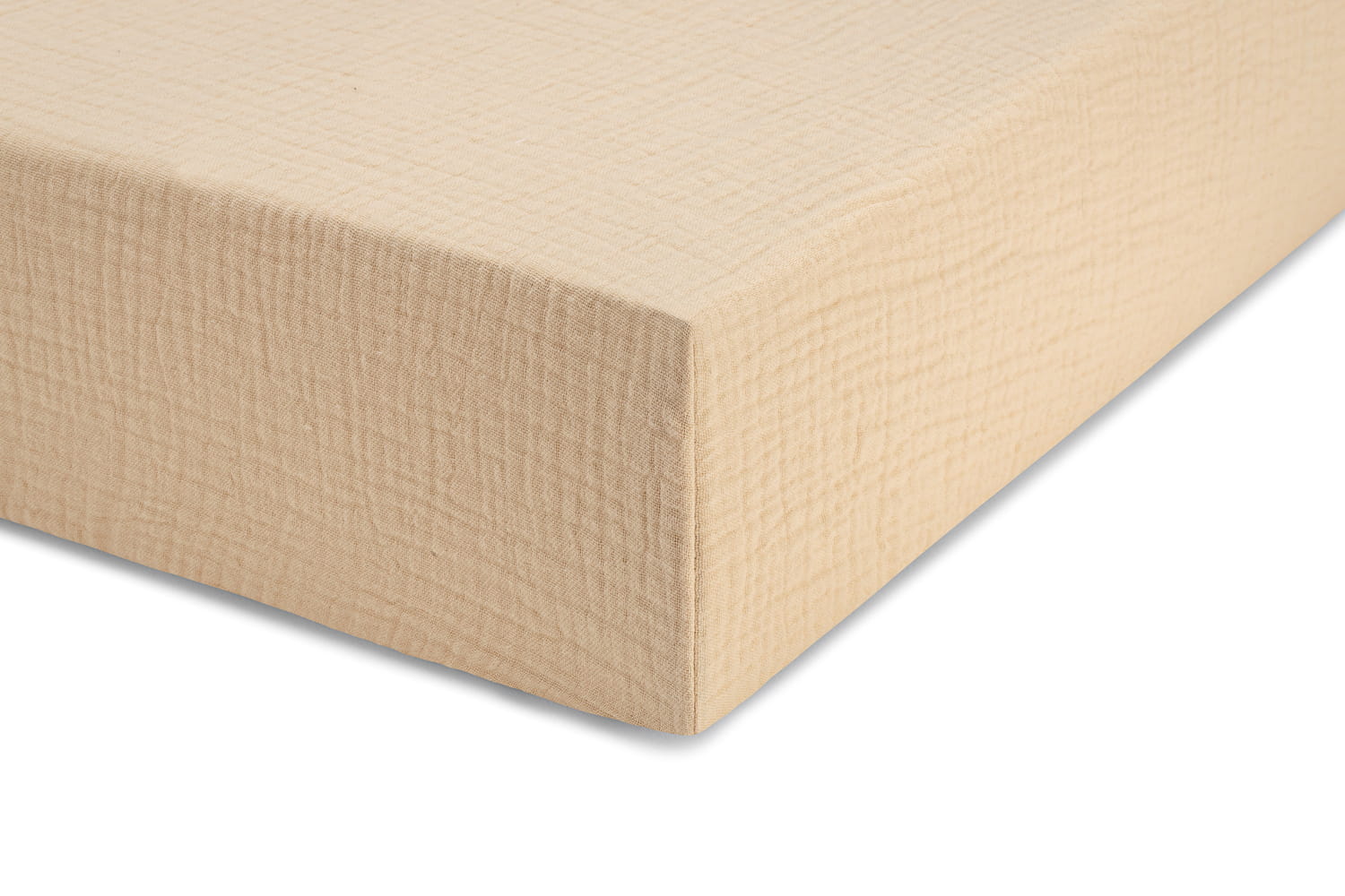 Prześcieradło Muślinowe z Gumką - Jasny Beżowy