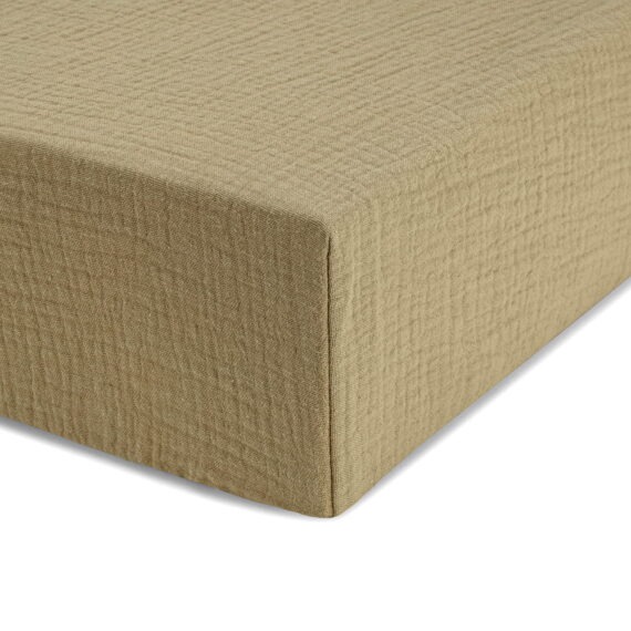 Prześcieradło Muślinowe z Gumką - Oliwka