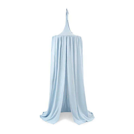 Baldachim muślinowy nad dziecięce łóżeczko- błękitny