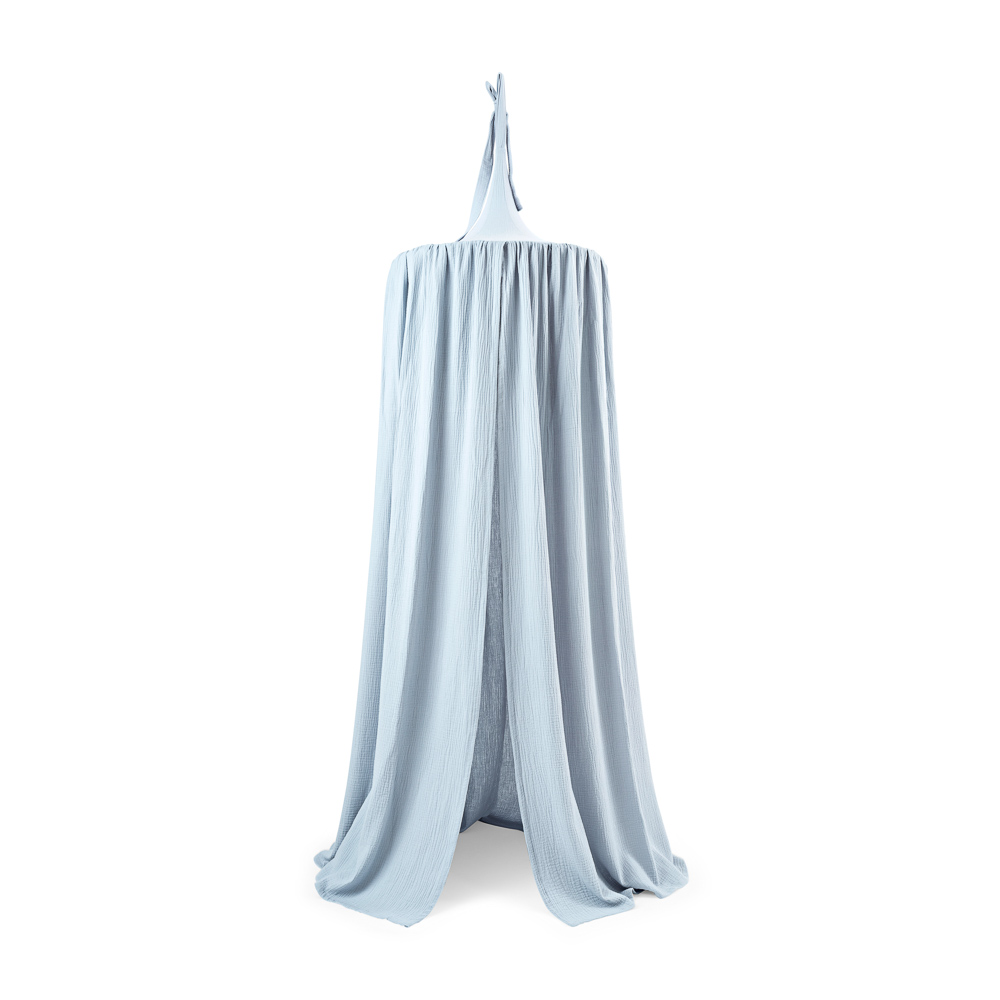 Baldachim muślinowy nad dziecięce łóżeczko- szary