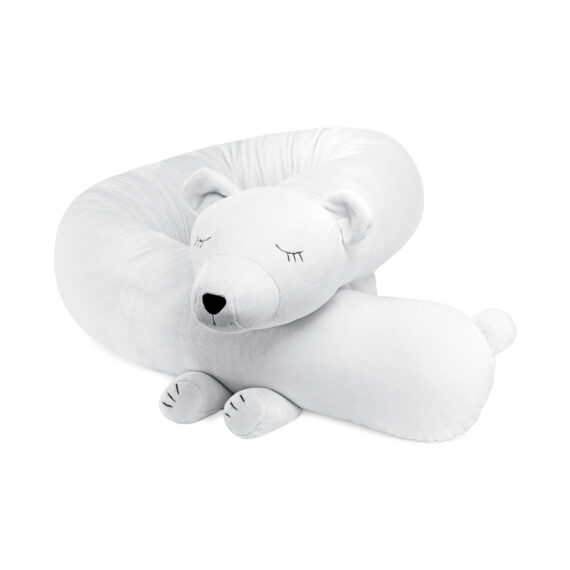 Poduszka wałek miś polarny – ochraniacz do łóżeczka i przytulanka do zasypiania