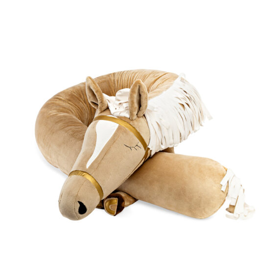 Ochraniacz do łóżeczka – poduszka wałeczek w kształcie konika cappuccino