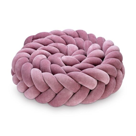 Ochraniacz warkocz do łóżeczka wrzosowo-różowy– 5 pasm