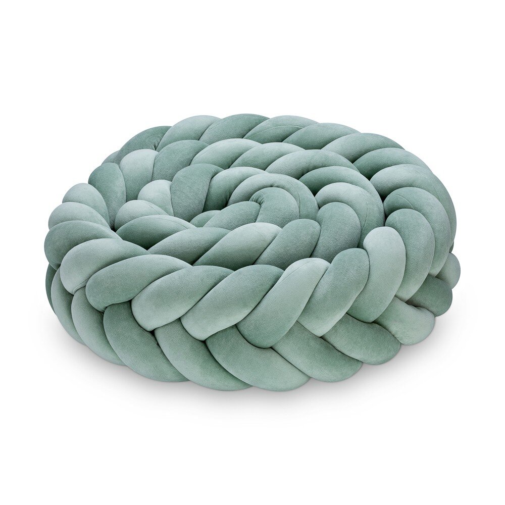 Pleciony warkocz do łóżeczka 5 pasm (kłos) zielony szałwiowy