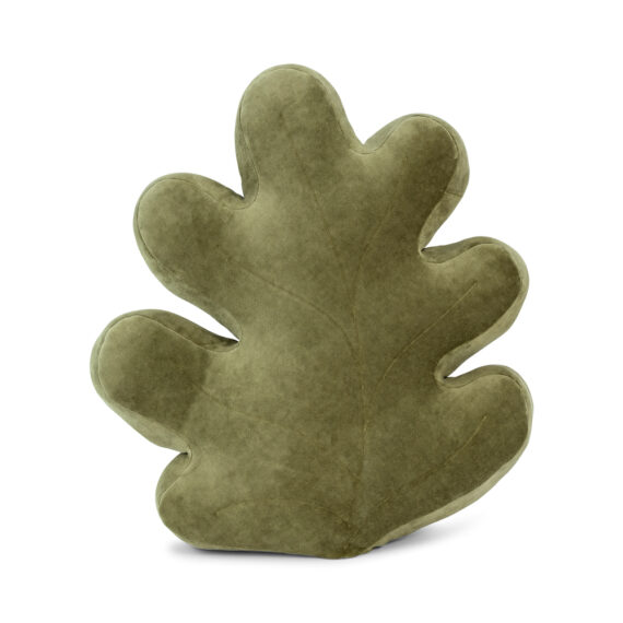 Poduszka dekoracyjna liść dębu zielony – ozdoba do pokoju dziecka i przytulanka