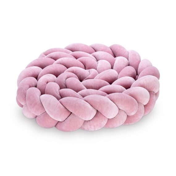 Warkocz do łóżeczka 3 pasma brudny róż