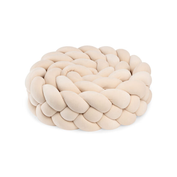 Pleciony ochraniacz do łóżeczka 4-pasmowy w kolorze kremowym