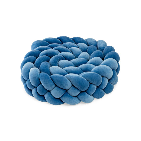 Pleciony ochraniacz do łóżeczka 4-pasmowy w kolorze ciemnoniebieskim