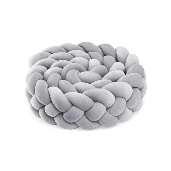 Pleciony warkocz do łóżeczka 4 pasma szary