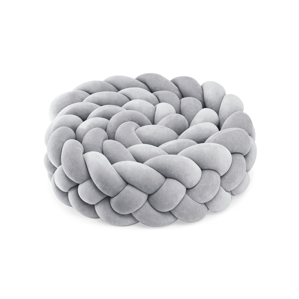 Pleciony warkocz do łóżeczka 4 pasma szary