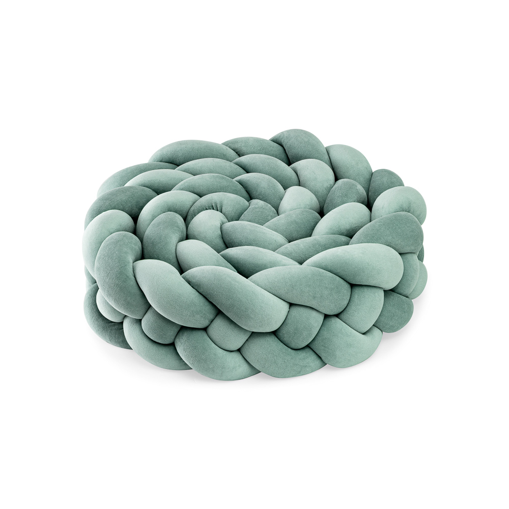 Pleciony warkocz do łóżeczka 4 pasma zielony szałwiowy